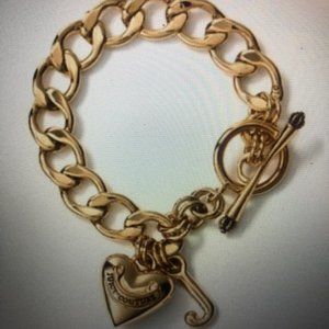 Juicy Couture | Chunky Gold Link Charm Bracelet Authentic